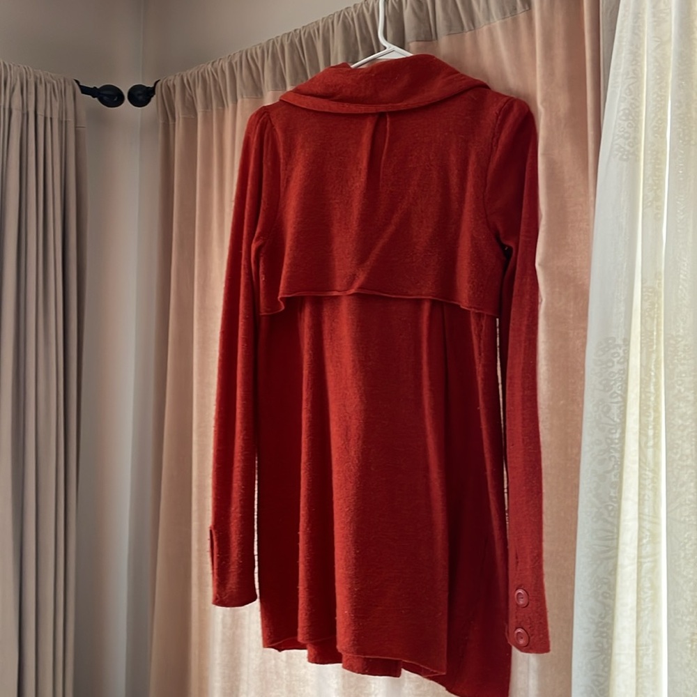 Moth Anthropologie burnt orange long cardigann sweater size smalll - Picture 2 of 2